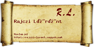 Rajczi Lóránt névjegykártya